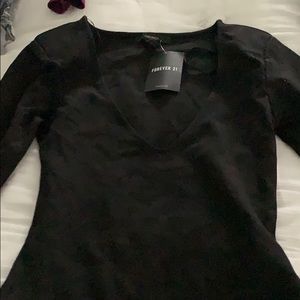 Forget 21 black long sleeve body suit